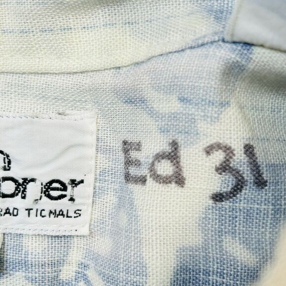 Reyn Spooner 1/4 Button Up Aloha Shirt Mens Size Medium Blue Floral Hawaiian - Picture 8 of 12